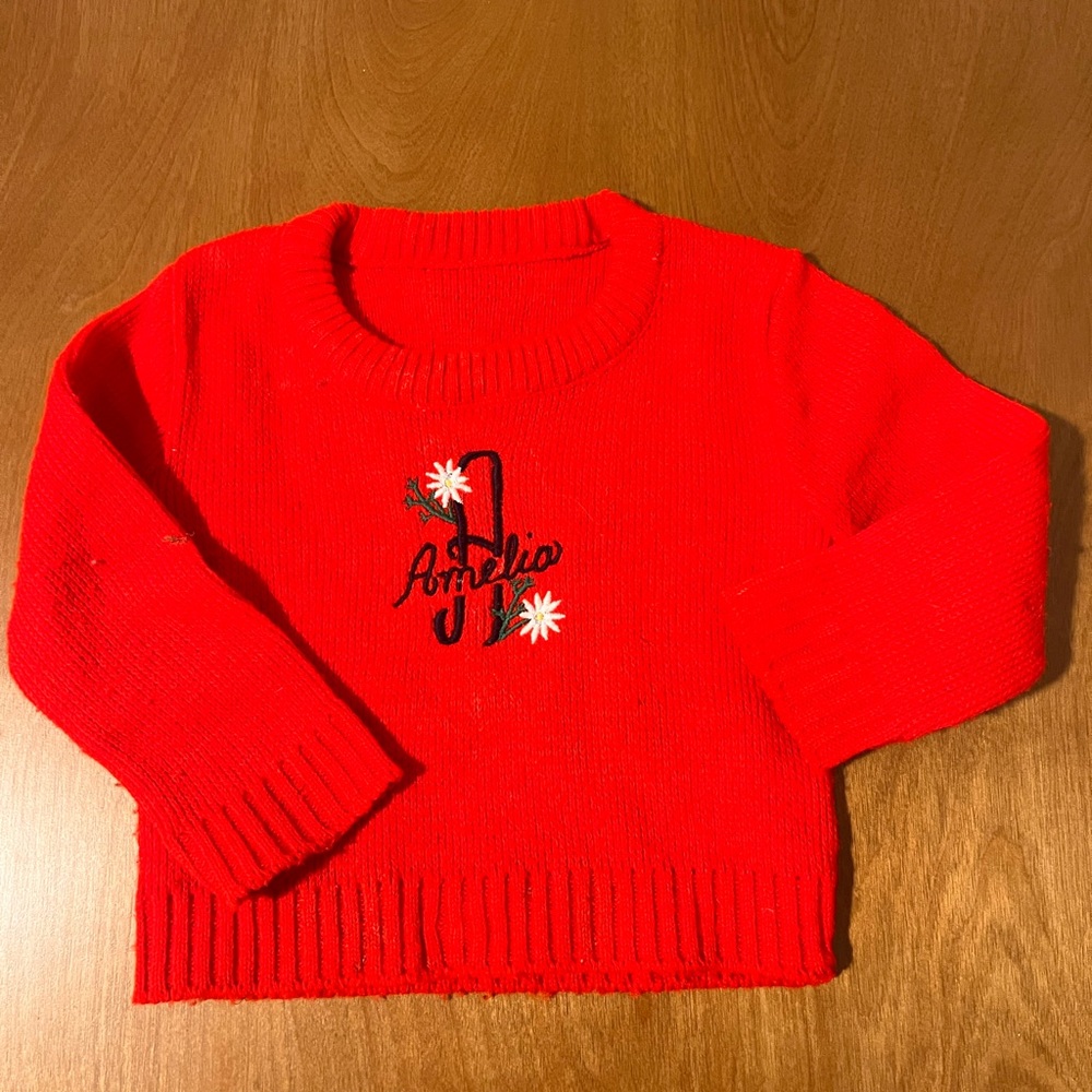 VINTAGE toddler Amelia sweater size 12-18 months